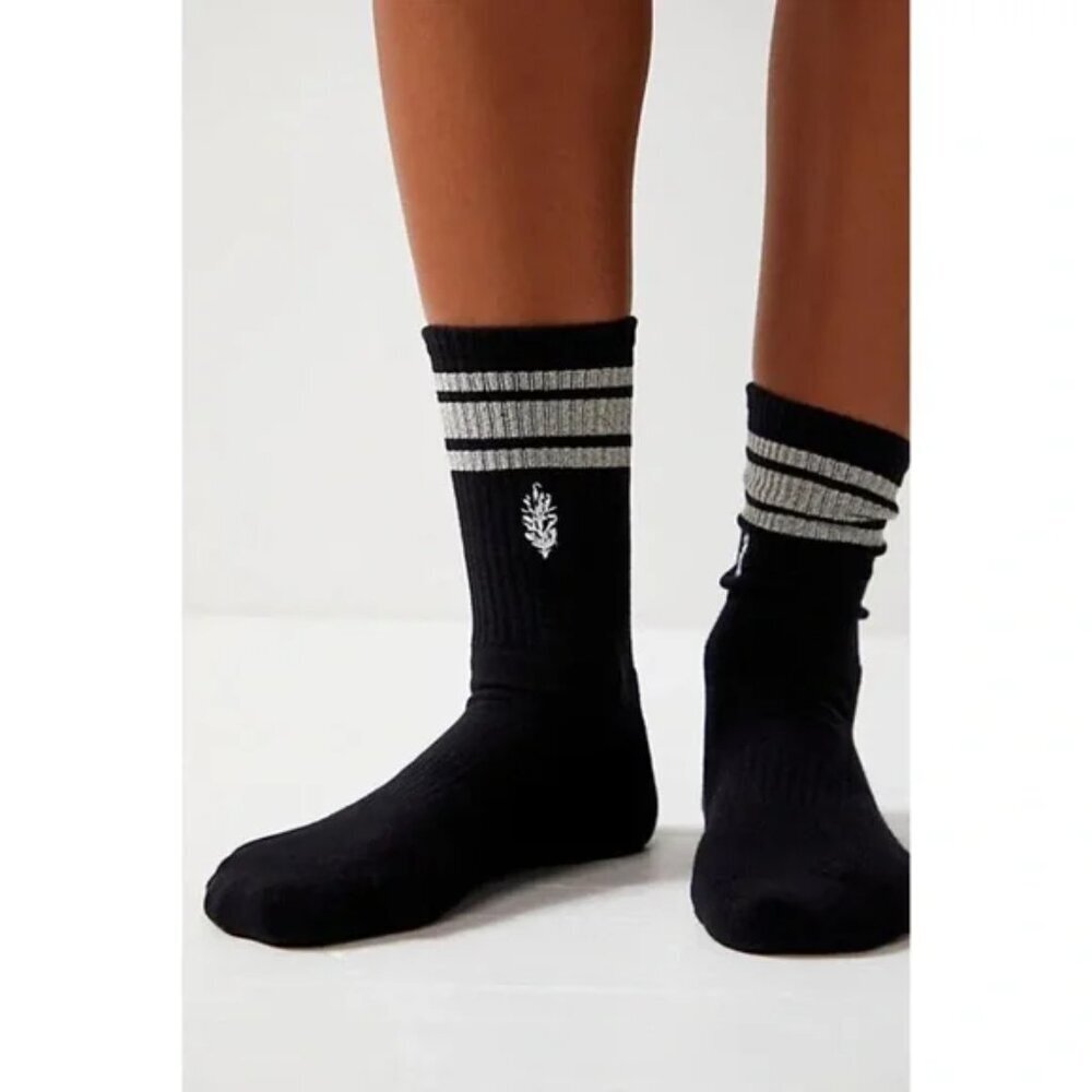 NWT FP Movement Logo Stripe Black Tube Socks